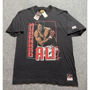 NWT Muhammad Ali Vintage Boxing t-shirt‎ Nutmeg 1990s Caricature Large NOS